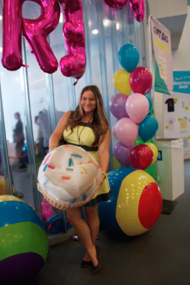 beautycon beautyconnyc nyc events missyonmadison beauty cupcake balloons yellowdress