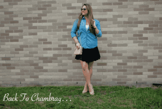 chambray dropwaistskirt missyonmadison blog blogger fashion style styleblog shop shopping coach crossbodybag summer