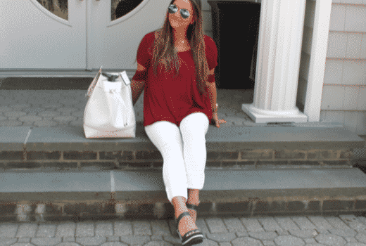 oldnavy whitejeans zoiieboutique vincecamuto vincecamutobucketbag whitebucketbag redtop mirroredaviators nauticalwedges payless shoes summerstyle fashionblog missyonmadison fashionblogger