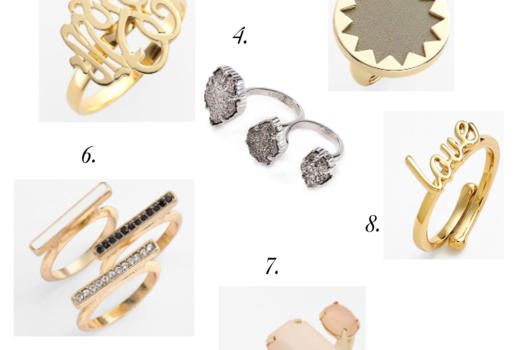 Fashion Rings + Midi Rings Under $150 // Kendra Scott Kate Spade Gorjana Nordstrom Monogram Ring