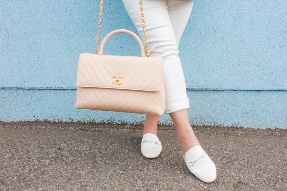 missyonmadison, missyonmadison blog, la blogger, missyonmadison instagram, melissa tierney, melissa tierney blog, melissa tierney blogger, melissa tierney instagram, white skinny jeans, white rockstar jeans, white mules, striped sweater, rainbow striped sweater, chanel bag, beige chanel bag, quilted chanel bag, nude chanel bag, old navy rockstar jeans, pink lily striped sweater, winter to spring outfit, spring outfit, winter outfit, fashion blogger, style blogger,
