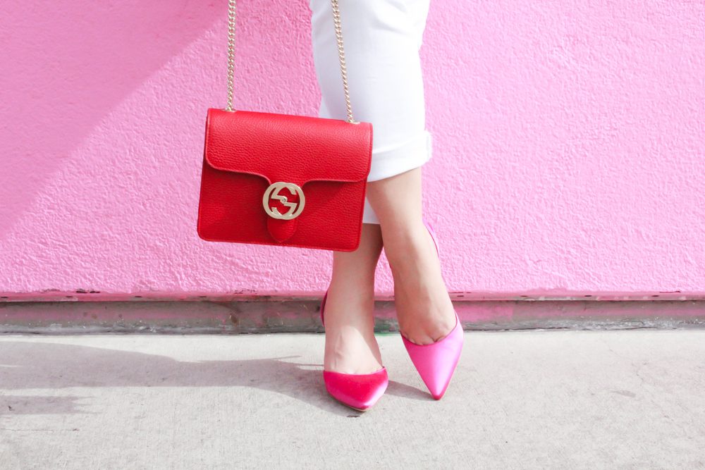 missyonmadison, missyonmadison instagram, missyonmadison blog, la blogger, fashion blog, fashion blogger, melissa tierney, melissa tierney blogger, melissa tierney instagram, pink manolo blahnik pumps, pink manolo blahnik, gucci bag, red gucci bag, red gucci crossbody bag, white skinny jeans, white jeans, pink chiffon camisole, pink pom pom cardigan, pom pom cardigan, winter style, winter trends 2019, 2019 fashion trends, winter outfit ideas, valentines day outfit inspo, vday outfit ideas,