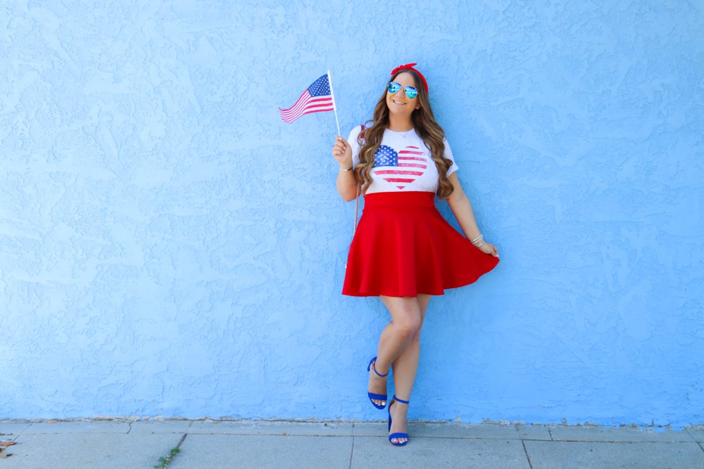 missyonmadison, missyonmadison blog, la blogger, missyonmadison instagram, patriotic tee shirt, red white and blue, red white and blue outfit, american flag tee, style inspo, style blogger, style blog, red gucci bag, gucci bag, pink lily patriotic collection, patriotic tee pink lily, blue sandals, blue ankle strap heels, blue sandal heels, 4th of july party, american flag,